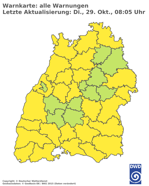 Aktuelle Wetterwarnungen für  Esslingen