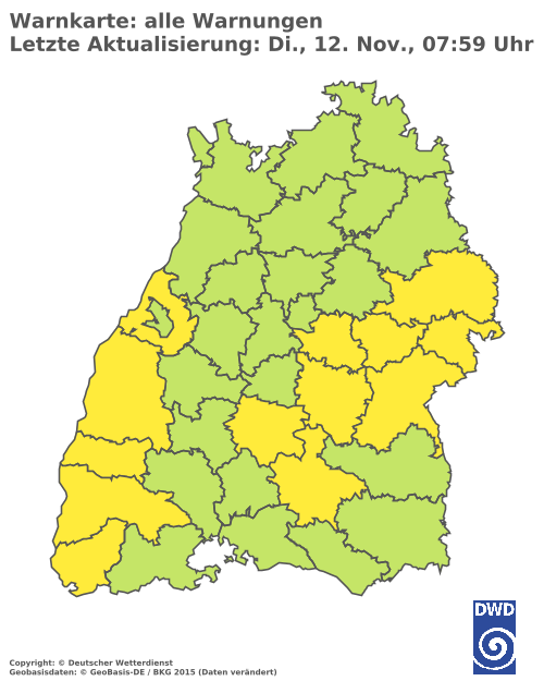 Aktuelle Wetterwarnungen für  Esslingen