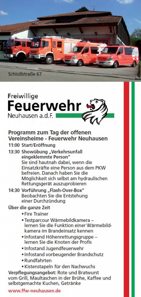 Tag der offenen Vereinsheime am 24.04.2016